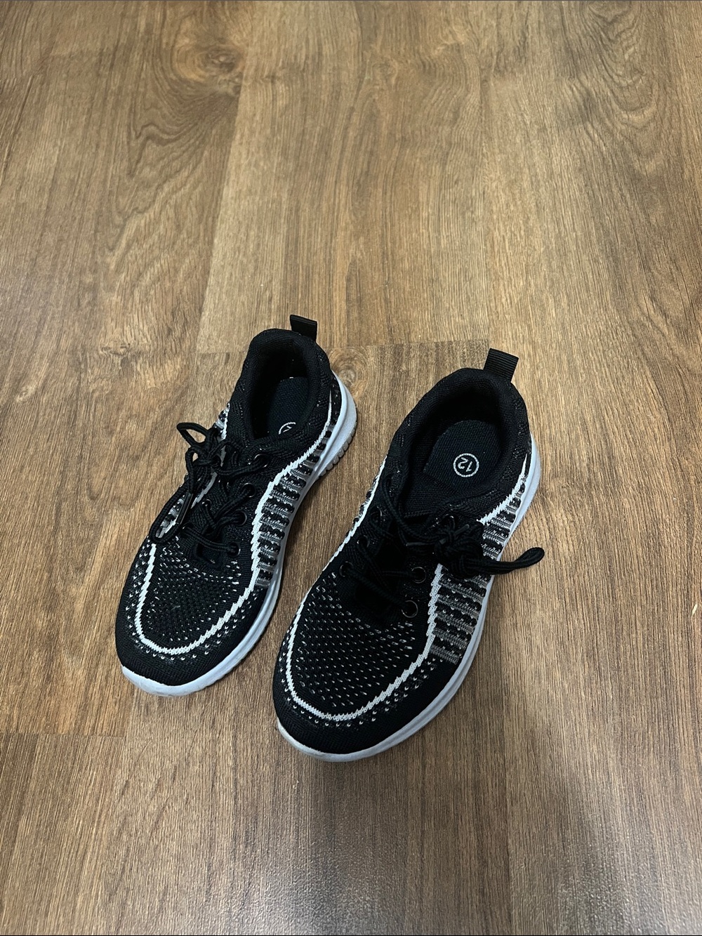 Men's Black Knit Athletic Sneakers - Comfortable Lightweight Walking Shoes